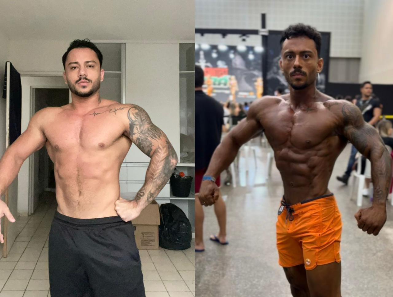 Antes e depois — paciente em preparação para competição